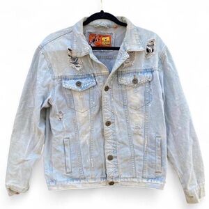 Distressed Light Blue Jean Jacket